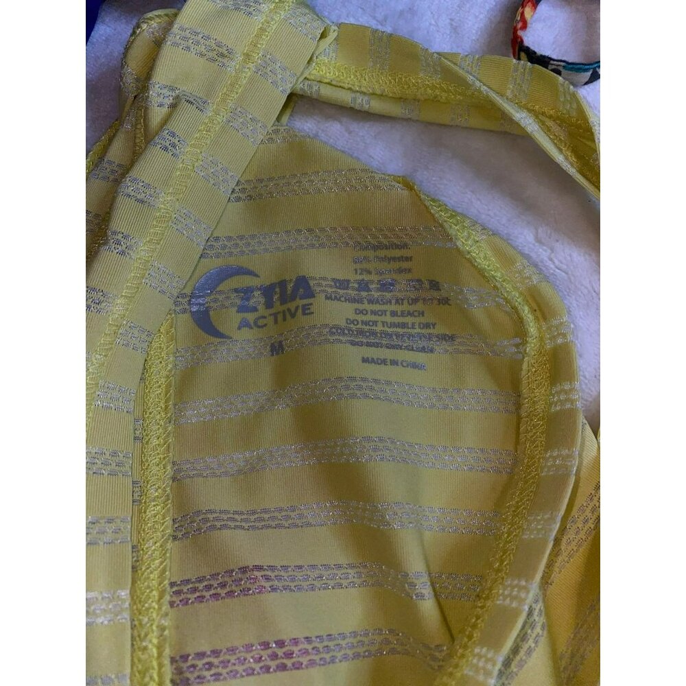Zyia Lemon Nimbus Split Back Tank Top Size Medium - image 8